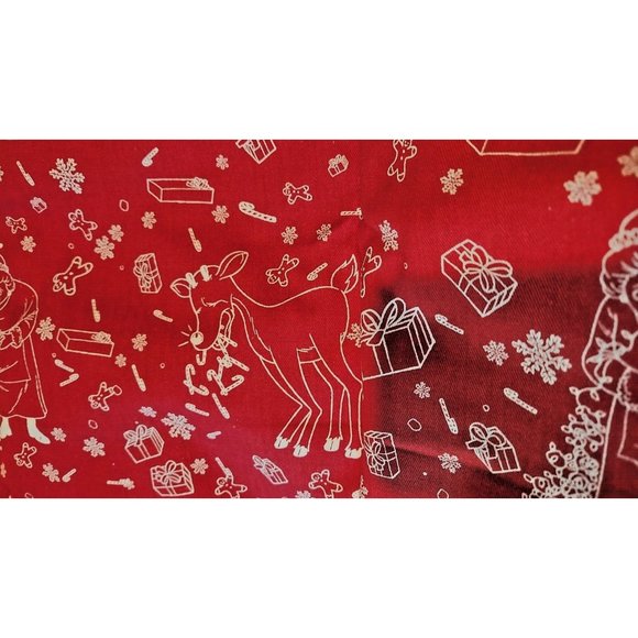 Material Fabric Red Cotton Christmas Santa Reindeer Mrs Claus Snowmen Expelling - Picture 8 of 10